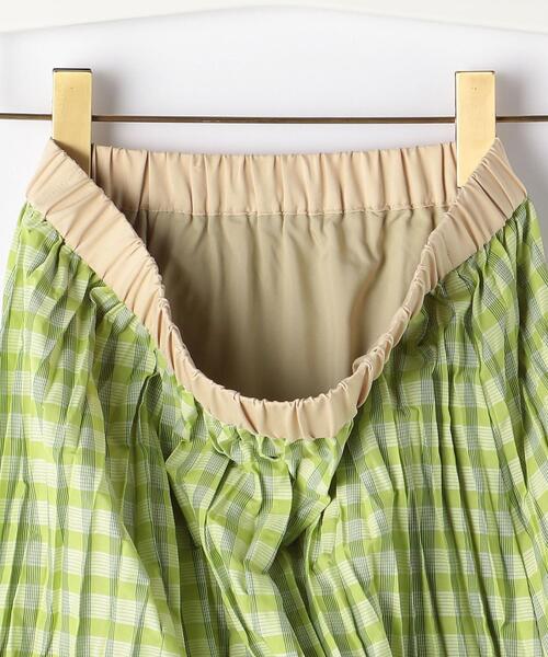 green label relaxing（グリーンレーベルリラクシング）の「CFC チェック ワッシャー プリーツ スカート（スカート・レディース・ブラック/ライム・FREE）」の7枚目の写真