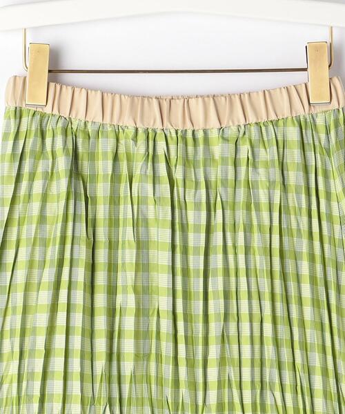green label relaxing（グリーンレーベルリラクシング）の「CFC チェック ワッシャー プリーツ スカート（スカート・レディース・ブラック/ライム・FREE）」の9枚目の写真