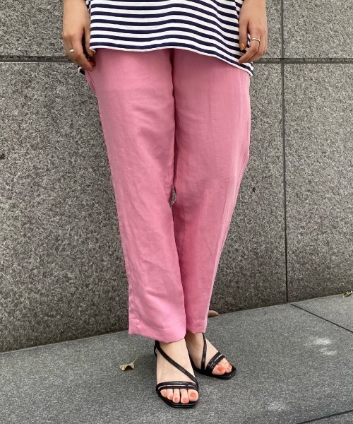 CIAOPANIC（チャオパニック）の「リネンセミワイドカラーパンツ（その他パンツ・レディース・ブラック/ピンク/グリーン/アイボリー・SMALL/MEDIUM）」の15枚目の写真