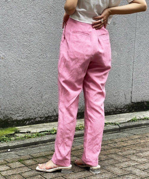 CIAOPANIC（チャオパニック）の「リネンセミワイドカラーパンツ（その他パンツ・レディース・ブラック/ピンク/グリーン/アイボリー・SMALL/MEDIUM）」の13枚目の写真