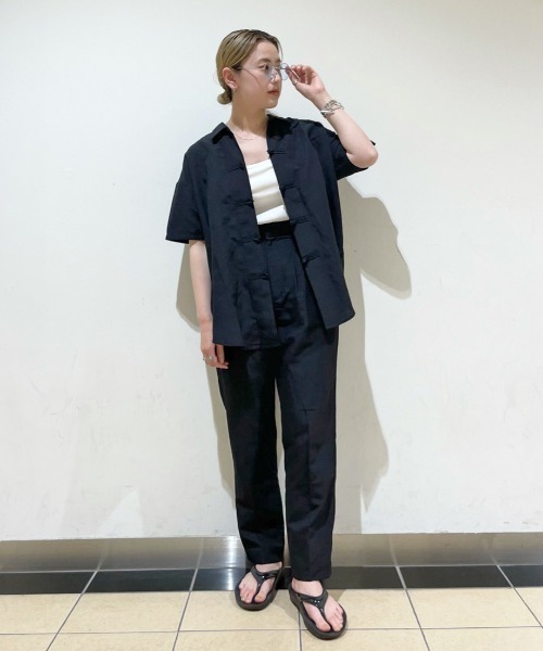 CIAOPANIC（チャオパニック）の「リネンセミワイドカラーパンツ（その他パンツ・レディース・ブラック/ピンク/グリーン/アイボリー・SMALL/MEDIUM）」の20枚目の写真