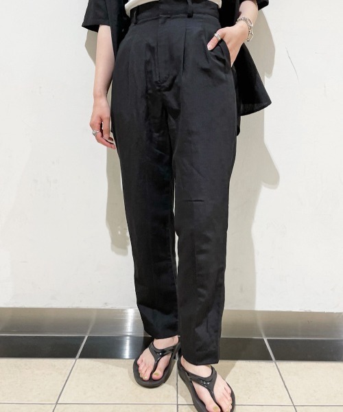 CIAOPANIC（チャオパニック）の「リネンセミワイドカラーパンツ（その他パンツ・レディース・ブラック/ピンク/グリーン/アイボリー・SMALL/MEDIUM）」の21枚目の写真