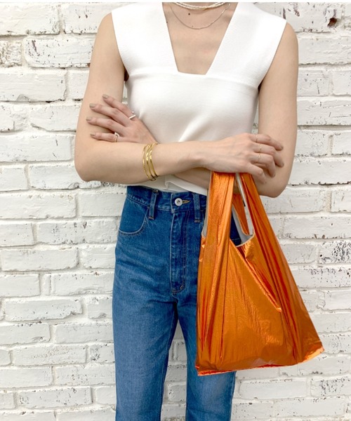 SHENERY（シーナリー）の「メタリックマーケットバッグ（トートバッグ・レディース・オレンジ/シルバー/ゴールド・FREE）」の5枚目の写真