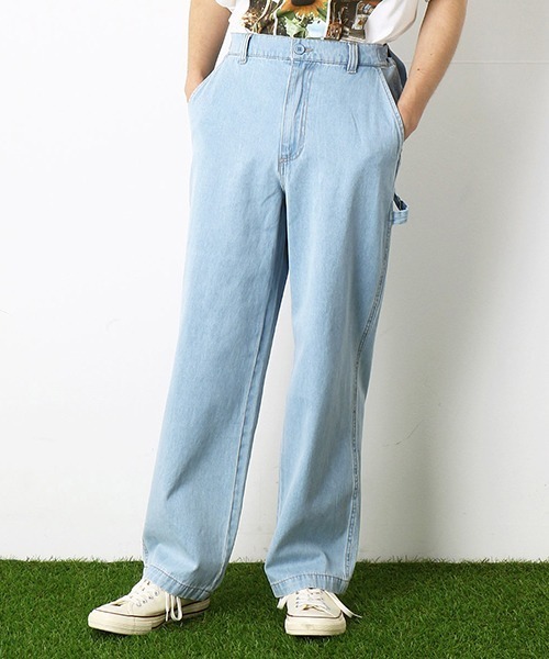 Purple&Yellow(パープルアンドイエロー)の「ペインターパンツ(デニムパンツ・メンズ・ブラック/キナリ/ライトインディゴブルー・SMALL/MEDIUM/LARGE/X-SMALL)」の3枚目の写真