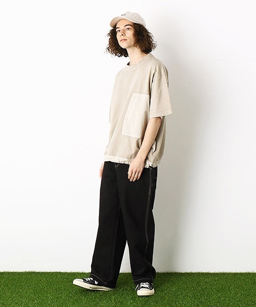 Purple&Yellow(パープルアンドイエロー)の「ペインターパンツ(デニムパンツ・メンズ・ブラック/キナリ/ライトインディゴブルー・SMALL/MEDIUM/LARGE/X-SMALL)」の6枚目の写真