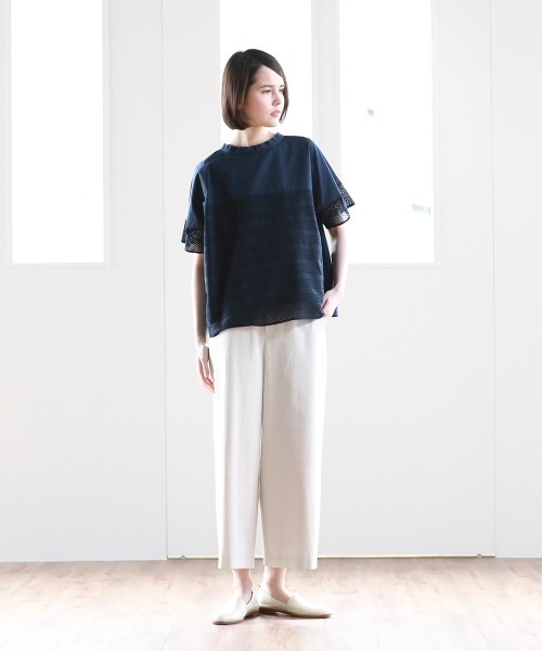 Pao de lo（パオデロ）の「【VOYAGE】【前後2WAY】タイプライターレース切替ブラウス（シャツ/ブラウス・レディース・ベージュ/ネイビー・9号）」の21枚目の写真