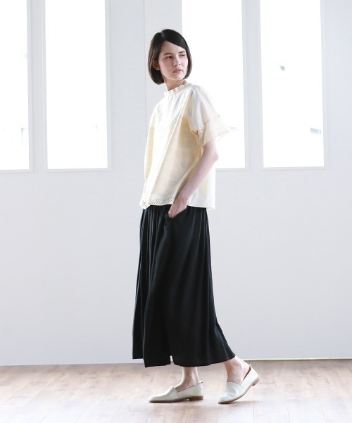 Pao de lo（パオデロ）の「【VOYAGE】【前後2WAY】タイプライターレース切替ブラウス（シャツ/ブラウス・レディース・ベージュ/ネイビー・9号）」の18枚目の写真