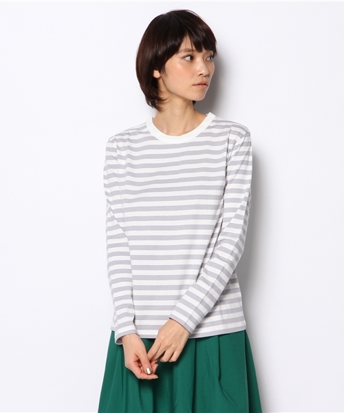 CIAOPANIC TYPY(チャオパニックティピー)の「ボーダーロングスリーブプルオーバー(Tシャツ/カットソー・レディース・ホワイト/ブラック/ネイビー・FREE)」の2枚目の写真