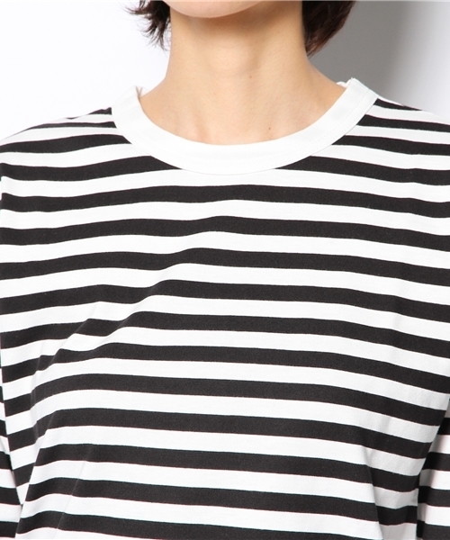 CIAOPANIC TYPY(チャオパニックティピー)の「ボーダーロングスリーブプルオーバー(Tシャツ/カットソー・レディース・ホワイト/ブラック/ネイビー・FREE)」の7枚目の写真