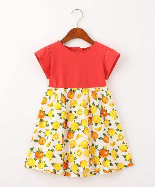 商品詳細 キッズ フルーツプリント コンビ ワンピース Green Label Relaxing グリーンレーベル リラクシング 公式通販