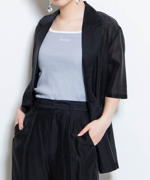 WEGO（ウィゴー）の「WEGO/シアーダブルテーラードジャケット（テーラードジャケット・レディース・ブラック/ブルー・FREE）」の2枚目の写真