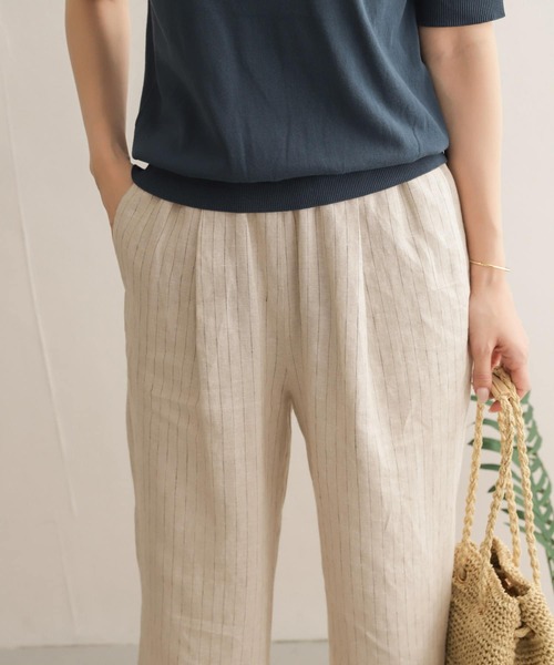 URBAN RESEARCH DOORS（アーバンリサーチドアーズ）の「リネンストライプイージーパンツ（その他パンツ・レディース・ブラック/ベージュ系その他・ONE）」の14枚目の写真