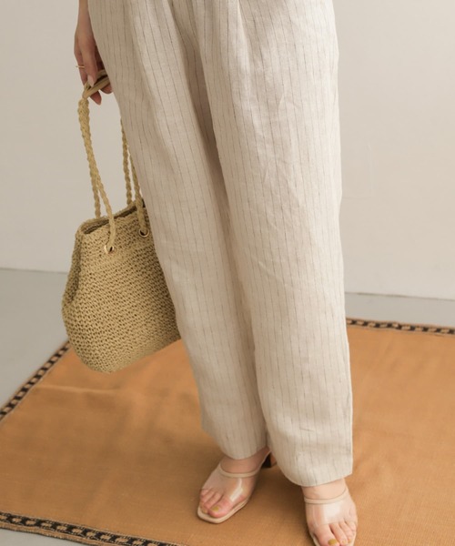 URBAN RESEARCH DOORS（アーバンリサーチドアーズ）の「リネンストライプイージーパンツ（その他パンツ・レディース・ブラック/ベージュ系その他・ONE）」の12枚目の写真