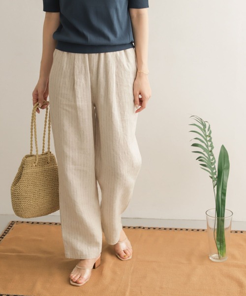 URBAN RESEARCH DOORS（アーバンリサーチドアーズ）の「リネンストライプイージーパンツ（その他パンツ・レディース・ブラック/ベージュ系その他・ONE）」の10枚目の写真