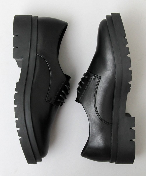 glabella（グラベラ）の「ダブルウェルトデザイン 厚底ソール レースシューズ / フェイクレザー レースアップシューズ（ドレスシューズ・メンズ・ブラック・S/M/L）」の14枚目の写真