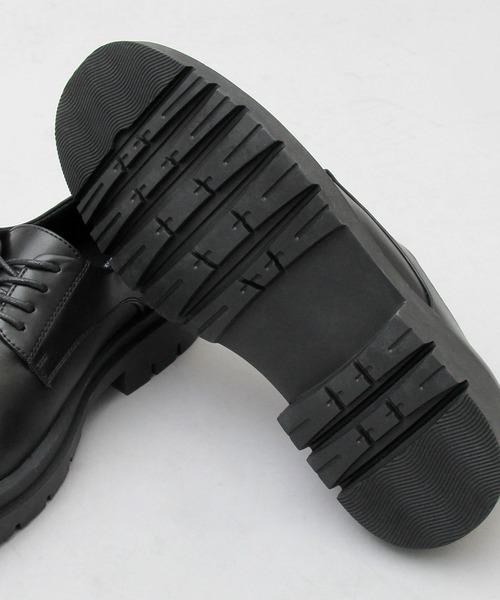 glabella（グラベラ）の「ダブルウェルトデザイン 厚底ソール レースシューズ / フェイクレザー レースアップシューズ（ドレスシューズ・メンズ・ブラック・S/M/L）」の5枚目の写真