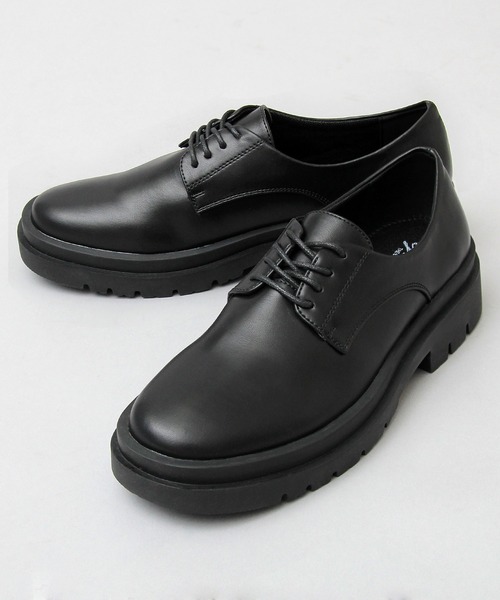 glabella（グラベラ）の「ダブルウェルトデザイン 厚底ソール レースシューズ / フェイクレザー レースアップシューズ（ドレスシューズ・メンズ・ブラック・S/M/L）」の10枚目の写真