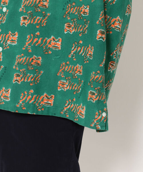 TIGRE BROCANTE（ティグルブロカンテ）の「TIGRE BROCANTE/ティグルブロカンテ　ティグルブロックプリントベニスビーチ半袖シャツ（シャツ/ブラウス・メンズ・ネイビー/グリーン・MEDIUM/LARGE）」の8枚目の写真