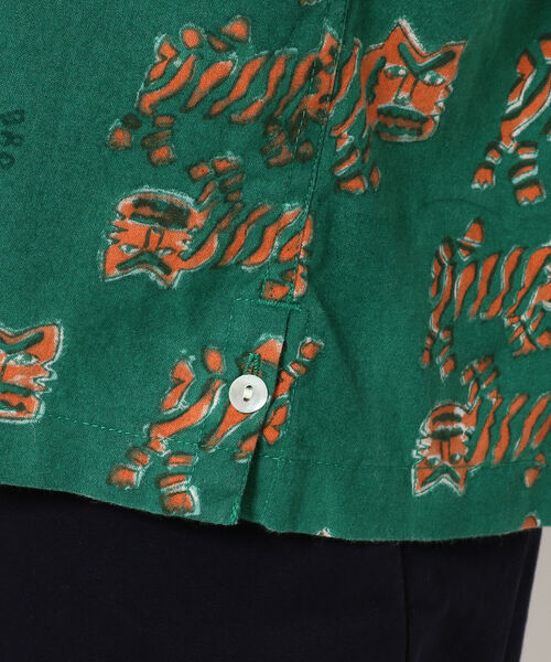TIGRE BROCANTE（ティグルブロカンテ）の「TIGRE BROCANTE/ティグルブロカンテ　ティグルブロックプリントベニスビーチ半袖シャツ（シャツ/ブラウス・メンズ・ネイビー/グリーン・MEDIUM/LARGE）」の9枚目の写真