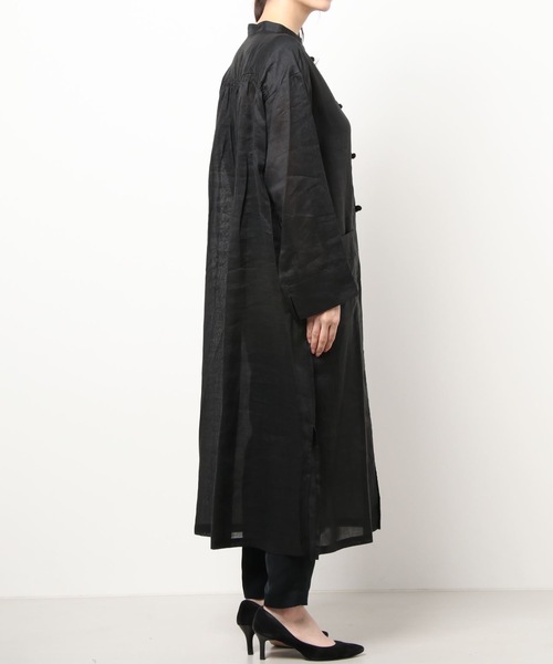 RNA-N（アールエヌエーエヌ）の「D1561 シアーチャイナワンピース（シャツワンピース・レディース・グレイッシュブルー/ライトカーキ/ブラック・MEDIUM）」の5枚目の写真