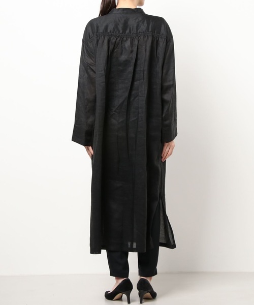 RNA-N（アールエヌエーエヌ）の「D1561 シアーチャイナワンピース（シャツワンピース・レディース・グレイッシュブルー/ライトカーキ/ブラック・MEDIUM）」の6枚目の写真