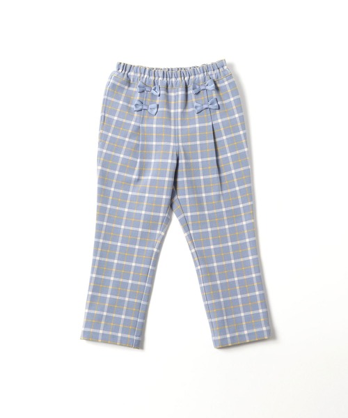 KP(ケーピー)の「リボン付きストレッチ先染めチェックパンツ(100-130cm)(チノパンツ・キッズ・グレー/ブルー・110cm/120cm/100cm/130cm)」の8枚目の写真
