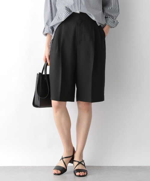 GLOBAL WORK（グローバルワーク）の「リネンライクショートパンツ/954817（その他パンツ・レディース・ブラック/キャメル・MEDIUM/LARGE）」の2枚目の写真