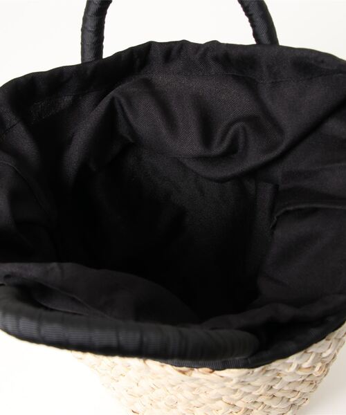 flower（フラワー）の「ナチュラルリボンバッグ（かごバッグ・レディース・ブラック・FREE）」の4枚目の写真