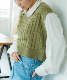 WEGO | WEGO/ケーブルショートニットベスト(ベスト)