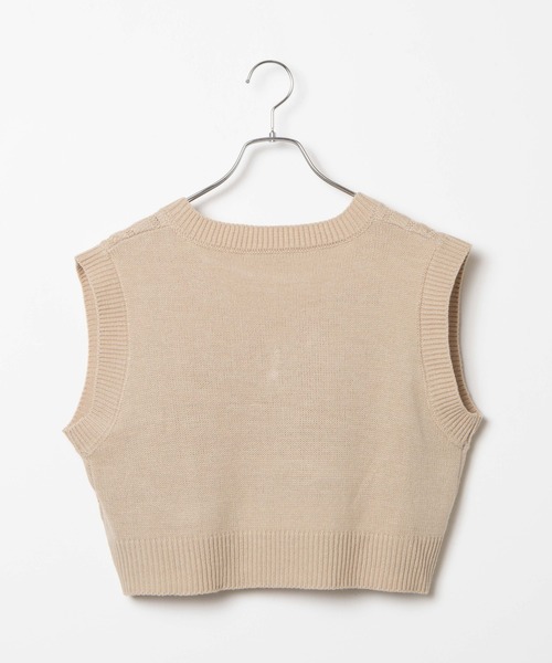 WEGO（ウィゴー）の「WEGO/ケーブルショートニットベスト（ベスト・レディース・ブラック/ベージュ/グリーン/キナリ・FREE）」の18枚目の写真