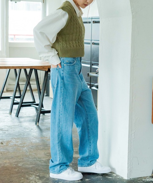 WEGO（ウィゴー）の「WEGO/ケーブルショートニットベスト（ベスト・レディース・ブラック/ベージュ/グリーン/キナリ・FREE）」の10枚目の写真