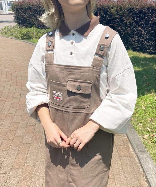 apres jour（アプレジュール）の「ワッペン付きジャンスカ【ZOZOTOWN限定アイテム】（ジャンパースカート・レディース・モカ/アイボリー・X-LARGE/SMALL/MEDIUM）」の9枚目の写真