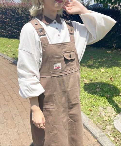 apres jour（アプレジュール）の「ワッペン付きジャンスカ【ZOZOTOWN限定アイテム】（ジャンパースカート・レディース・モカ/アイボリー・X-LARGE/SMALL/MEDIUM）」の6枚目の写真