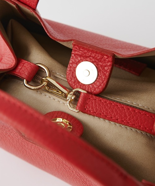 RIVE DROITE（リヴドロワ）の「PIENNE/ピエンヌ　レザートートM（トートバッグ・レディース・ライトグレー/グレー系その他/レッド・M）」の7枚目の写真