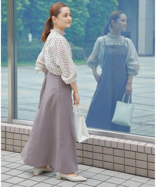 アドーア　シャツ　ブラウス　ドルマンリン　ギャザー　オーガニック　グリーン アドーア シャツ ブラウス ドルマンリン ギャザー オーガニック