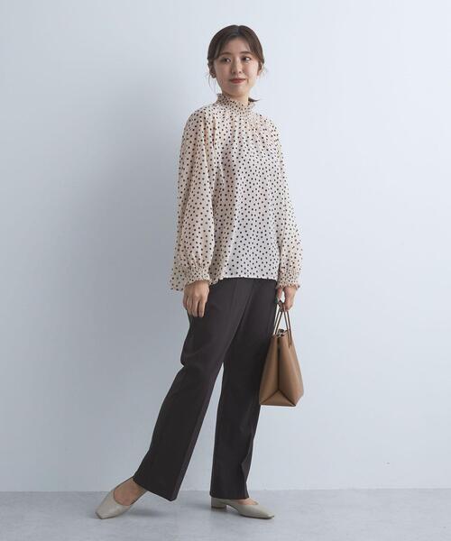 green label relaxing(グリーンレーベルリラクシング)の「ドット ギャザー ブラウス(シャツ/ブラウス・レディース・ブラック/ベージュ・FREE)」の17枚目の写真