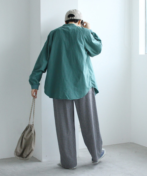 PAR ICI KLASSISK(パーリッシィクラシスク)の「フィンクスブロード伊吹染め 袖リブブラウス (セットアップ対応)(シャツ/ブラウス・レディース・グリーン/アイボリー/レッド・FREE)」の20枚目の写真