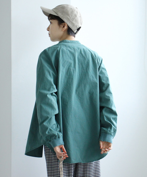 PAR ICI KLASSISK(パーリッシィクラシスク)の「フィンクスブロード伊吹染め 袖リブブラウス (セットアップ対応)(シャツ/ブラウス・レディース・グリーン/アイボリー/レッド・FREE)」の19枚目の写真