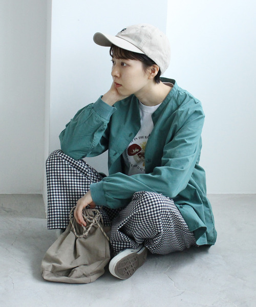 PAR ICI KLASSISK(パーリッシィクラシスク)の「フィンクスブロード伊吹染め 袖リブブラウス (セットアップ対応)(シャツ/ブラウス・レディース・グリーン/アイボリー/レッド・FREE)」の15枚目の写真