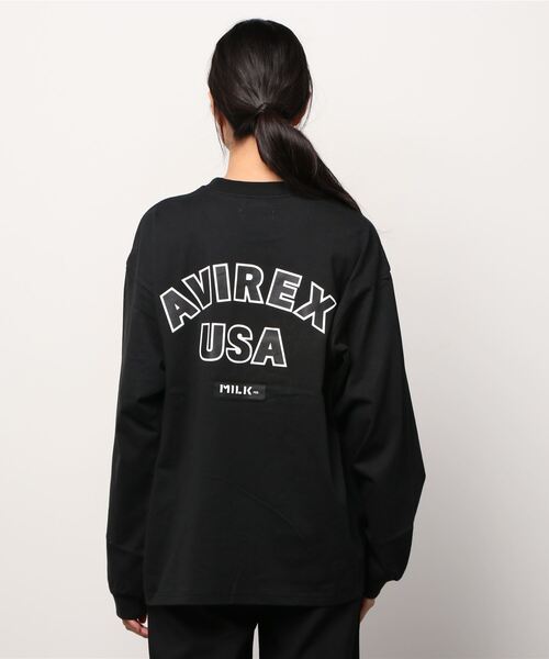 MILKFED.(ミルクフェド)の「【AVIREX × MILKFED.】長袖 Tシャツ/ LONG SLEEVE T-SHIRT / アヴィレックス / ミルクフェド(Tシャツ/カットソー・レディース・ブラック/ホワイト・FREE)」の8枚目の写真