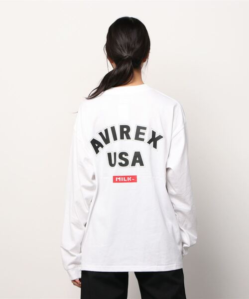 MILKFED.(ミルクフェド)の「【AVIREX × MILKFED.】長袖 Tシャツ/ LONG SLEEVE T-SHIRT / アヴィレックス / ミルクフェド(Tシャツ/カットソー・レディース・ブラック/ホワイト・FREE)」の3枚目の写真