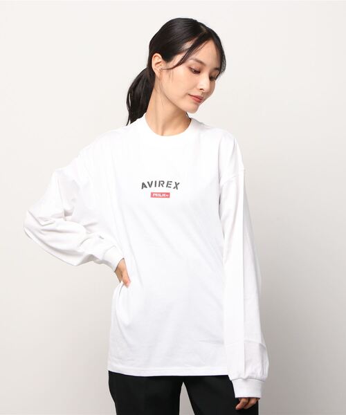 MILKFED.(ミルクフェド)の「【AVIREX × MILKFED.】長袖 Tシャツ/ LONG SLEEVE T-SHIRT / アヴィレックス / ミルクフェド(Tシャツ/カットソー・レディース・ブラック/ホワイト・FREE)」の7枚目の写真
