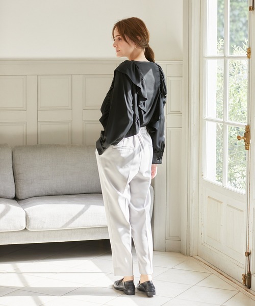 Rewde(ルゥデ)の「テーパードパンツ(1R12-09081)(その他パンツ・レディース・ブラック/グリーン/ライトグレー/モーブ系・S/M/L)」の7枚目の写真