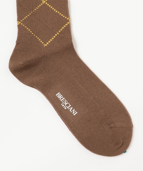 Bresciani（ブレシアニ）の「BRESCIANI / ウールナイロン アーガイルソックス（ソックス/靴下・メンズ・グリーン系その他4/ブラウン/ネイビー/グレー/ブラック/チャコールグレー/ライトブラウン/ベージュ/ダークグリーン/ブラウン系その他5/ブラック系その他4・ONE SIZE）」の12枚目の写真