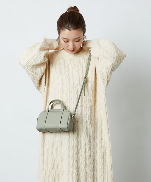 FREAK'S STORE（フリークスストア）の「▽【WEB限定】ケーブルニットワンピース（ワンピース・レディース・ナチュラル/ブラック/ブラウン/ブルー・ﾌﾘ-）」の3枚目の写真