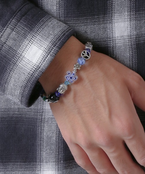 SPINNS（スピンズ）の「ビーズブレスレット（ブレスレット・メンズ・ブルー/ブラック・ONESIZE）」の9枚目の写真