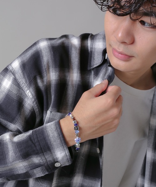 SPINNS（スピンズ）の「ビーズブレスレット（ブレスレット・メンズ・ブルー/ブラック・ONESIZE）」の10枚目の写真