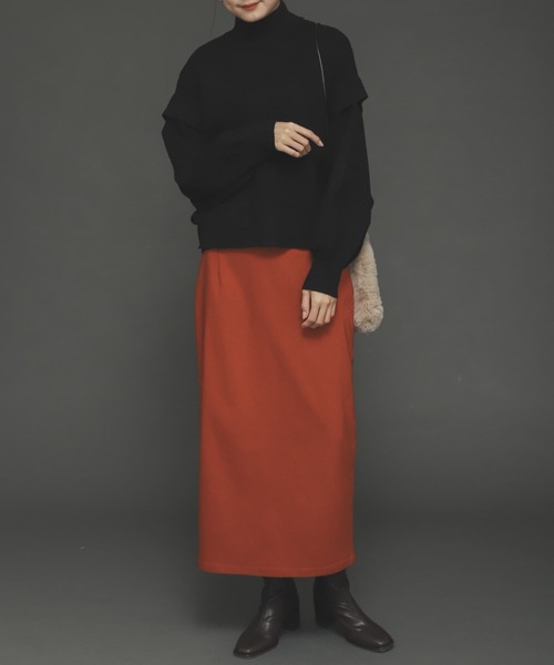 SENSE OF PLACE by URBAN RESEARCH（センスオブプレイスバイアーバンリサーチ）の「ストレッチショルダータックセーター（ニット/セーター・レディース・アイボリー/ブラック/イエロー/ライトカーキ/ブルー・ONE）」の3枚目の写真