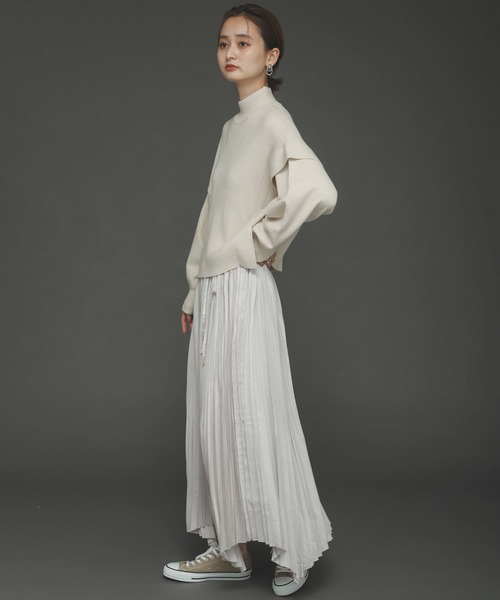 SENSE OF PLACE by URBAN RESEARCH（センスオブプレイスバイアーバンリサーチ）の「ストレッチショルダータックセーター（ニット/セーター・レディース・アイボリー/ブラック/イエロー/ライトカーキ/ブルー・ONE）」の14枚目の写真