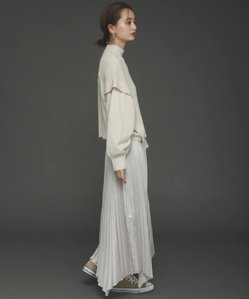 SENSE OF PLACE by URBAN RESEARCH（センスオブプレイスバイアーバンリサーチ）の「ストレッチショルダータックセーター（ニット/セーター・レディース・アイボリー/ブラック/イエロー/ライトカーキ/ブルー・ONE）」の16枚目の写真